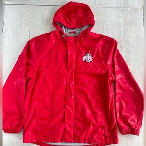 Men’s Ohio State Buckeyes Windbreaker light Jacket in Size XL Scarlet and Grey